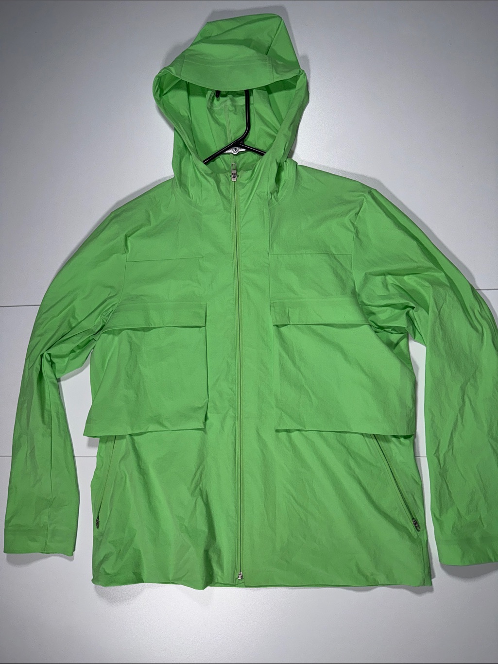 Lululemon Athletica Neon Green Hooded Raincoat